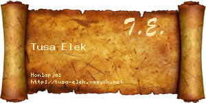 Tusa Elek névjegykártya