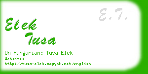 elek tusa business card